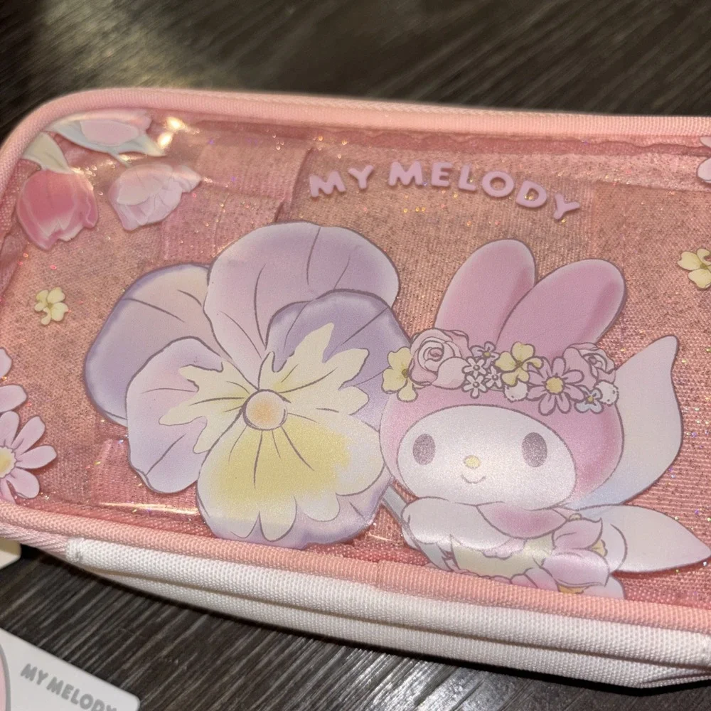 My Melody Pencil Case Pink,‎ Large Capacity Pen Case School Storage Bag Fabric
